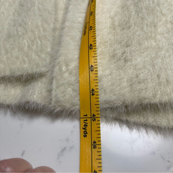 Anthropologie Merzouga Cozy Cream & Tan Kimono Sleeve Long Sweater OSFM - Picture 2 of 8